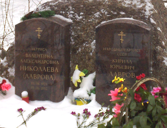 могила Кирилла Лаврова, фото Константина Исаева 13.12.2008 г.