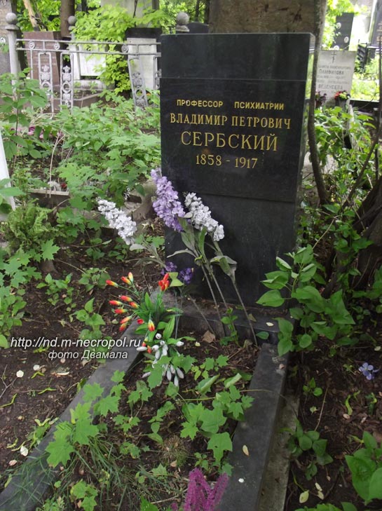 могила В.П. Сербского, фото Двамала, 
вариант 2020 г.